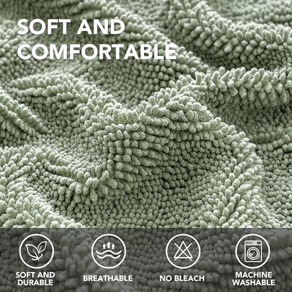 H.VERSAILTEX Non Slip Pet Couch Cover Chenille Dog Bed Protector Thick Soft Sofa Slipcover Pet Friendly Washable Couch Cushion Covers for Pets (30" x 70", Sea Foam)