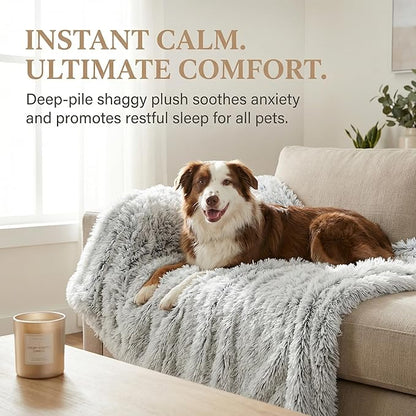 PJYuCien Dog Blankets for Small Dogs Washable - Fluffy Fuzzy Cat Blanket for Couch, Puppy Throw for Furniture with Polyester Fleece, Super Soft Plush for Pet Kitten Doggy, Grey, 16" x 24"