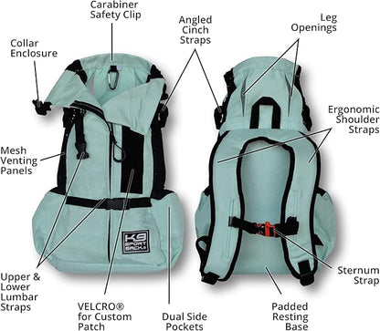 K9 Sport Sack Air 2 - Large, Summer Mint - Ideal for Dogs with 20-22” Back Length - Durable, Breathable Backpack-Style Carrier - Perfect for Walks, Short Hikes & Public Transportation