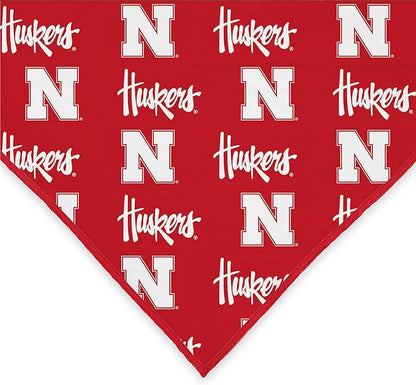 Nebraska Cornhuskers Officially Licensed Bandana for Dogs and Cats | Fits Pets Great Gift Idea | Easy-to-Tie (Small, 13")