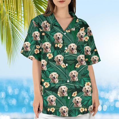 DILYPOD Custom Hawaiian Shirt with Face, Personalized Button Down Hawaiian Shirts for Men, Women, Photo Hawaiians Shirt