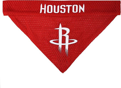 NBA Dog Bandana - Houston Rockets Reversible Pet Bandana. 2 Sided Home & Away Sports Bandana with a PREMIUM Embroidery TEAM Logo, Large/X-Large