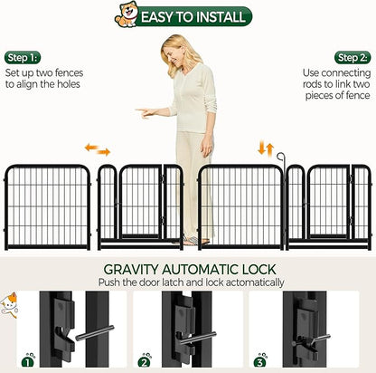 Yaheetech Dog Playpen Outdoor, 24 inch 6 Panels Dog Pen Indoor Heavy Duty Puppy Exercise Pen Metal Pet Fence for RV Camping/Yard/Garden