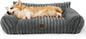 Bedsure ComfyFleece™ Cute Dog Couch for Medium Dogs - As Seen on TV on Good Day New York, Dog Couch Bed with Removable, Washable Cover, Supportive Pet Sofa, for Medium Large Dogs, 36inch, Warm Grey