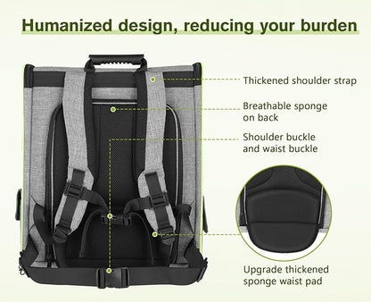 Pecute Cat Backpack Carrier XL, Expandable Pet Backpack Curtain Design for Cats Dogs Up to 15lbs, with 4-Side Breathable Mesh, Multi-Entry & Lockable Zippers for Travel, Hiking, Camping - Hands Free