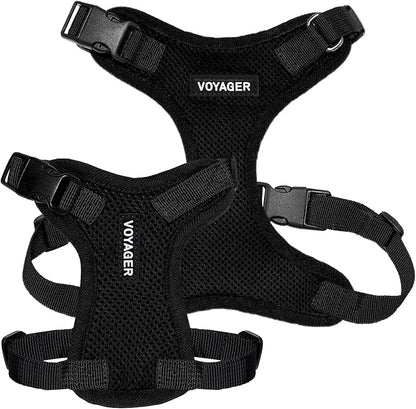 Voyager Step-in Pet Harness - All Weather Mesh, Adjustable Step in Harness for Cats and Dogs by Best Pet Supplies - Black, S