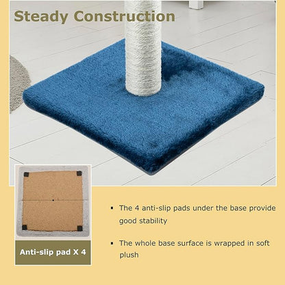 Dimaka 29" Tall Cat Scratching Post, Claw Scratcher with Sisal Rope and Covered with Soft Smooth Plush