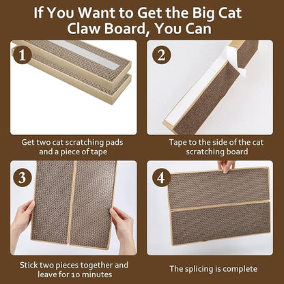HappyFreeSX Splicing Cat Scratch Pad: Cat Scratchers for Indoor Cats and Kitten, 2 Pack Cat Scratching Pad, Cat Scratcher Cardboard, Cat Scratching Pad, Premium Scratch from Cats, Double-Sided Design