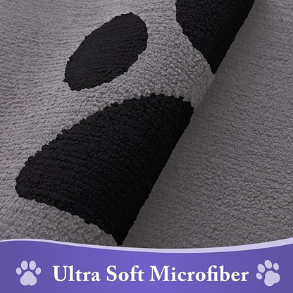 Buganda Dog Door Mat for Muddy Paws, Absorbent Dirt Trapper Non Slip Indoor Doormats, Washable Low-Profile Mat for Mud Dogs, Entryway Carpet for Inside Floor (36x24 Inches, Grey)