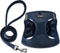 Dog Harness with Leash Set, No Pull Adjustable Reflective Step-in Puppy Pet Vest Harnesses for Small Medium Large Dogs and Cats,Navy Blue XS