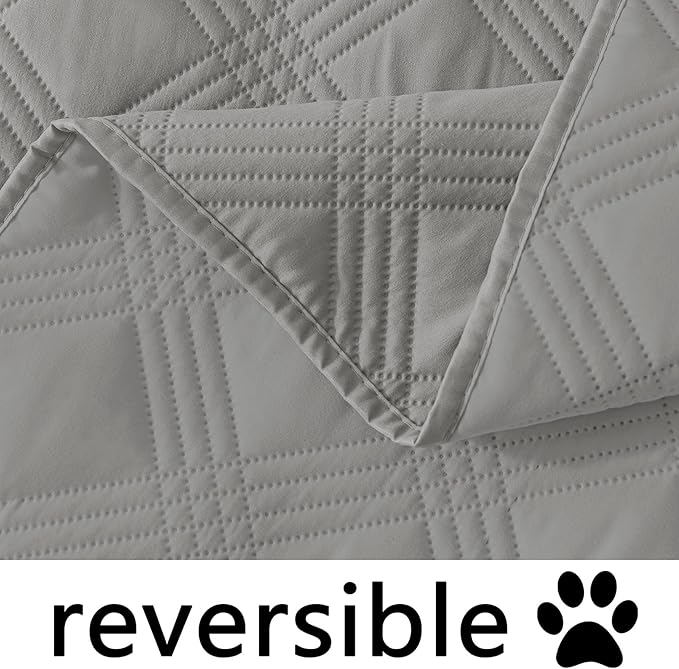 hyha Waterproof Dog Blanket, Reversible Pet Bed Blanket, Soft Sofa Couch Cover for Dogs Washable, Waterproof Pet Couch Covers for Sofa Puppy Cats Furniture Protector(52"x82", Grey/Grey)