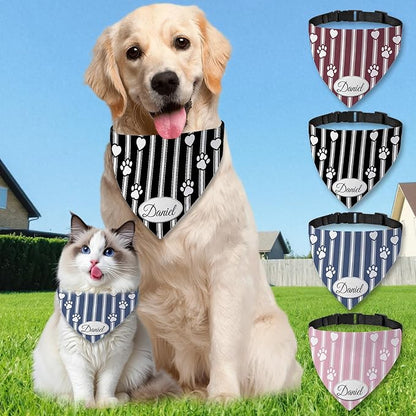 Personalized Dog Bandana Custom Name & Design, Premium Custom Dog Bandana for Small Medium Large Dogs, Soft Fabric Pet Scarf Personalized Pet Accessories Gift (Premium Elegant, X-Large)