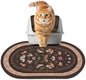 Bienbee Cat Litter Mat, 24" x 15" Litter Box Mat Rug with Non-Slip Bottom,Urine and Water Proof, Easy to Clean Cat Supplies Essentials for Indoor Kitty Kitten Floor, Brown Mushrooms M
