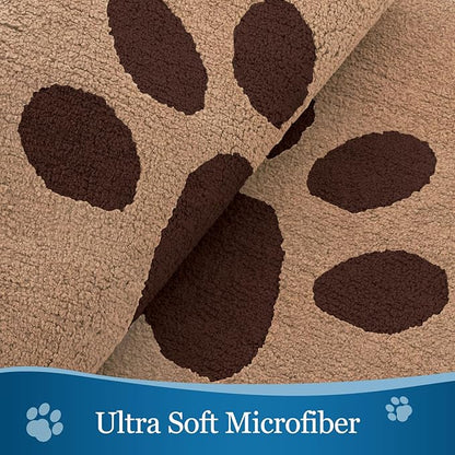 Buganda Dog Door Mat for Muddy Paws, Absorbent Dirt Trapper Washable Indoor Doormats, Non Slip Low-Profile Mud Mat for Dogs, Front Entrance Doormat for Inside Floor (47x32 Inches, Beige)