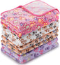 Tatuo 4 Pcs Dog Blanket for Pet Cat Blankets Indoor Puppy Teething Stuff Toys Paw Print Fleece Soft Blanket Sleep Mat for Guinea Pig Cage(White, Coffee, Pink, Purple,XXXX-Large(72 x 72 Inch),Square)