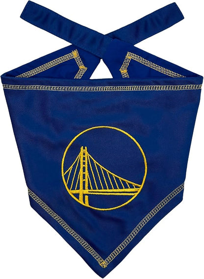 Pets First NBA Golden State Warriors TIE Bandana, Size Large/X-Large. Dog Bandana Scarf Bib for Pet Cat Dog. The Ultimate Game-Day, Party Bandana