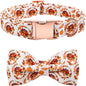 Dog Collar - Thanksgiving Turkey Pet Collar Bowtie Gift Puppy Cute Bow Collar Adjustable Metal Buckle Soft Cute Collars for X-Small Dogs
