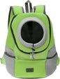 Mogoko Airline Approved Cat Dog Backpack, Puupy Pet Carrier Front Bag with Breathable Head Out Design and Double Mesh Padded Shoulder for Outdoor Travel Hiking (M, Green)