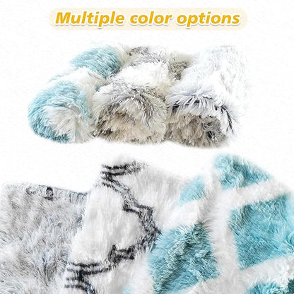 PJYuCien Dog Blankets for Small Dogs Washable - Fluffy Fuzzy Cat Blanket for Couch, Puppy Throw for Furniture with Polyester Fleece, Super Soft Plush for Pet Kitten Doggy, Grey, 24" x 32"