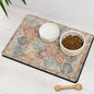 Moroccan Trellis Dog Food & Water Mat, Mexican Talavera Boho Colorful Pet Feeding Mat for Floor Non-Slip Waterproof, Super Absorbent Cat Bowl Mat, Easy to Clean Durable Pet Placemat,12" × 20"