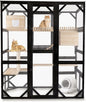 Large Catio Outdoor Cat Enclosure Window 73" H Walk-in Cat House Kitty Cage for Multiple Indoor Outdoor Cats Outside Patio with 5 Access Doors Waterproof Roof
