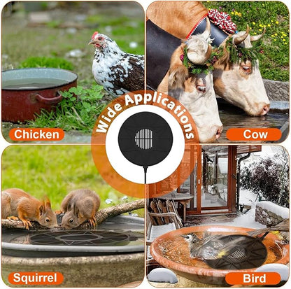 Bird Bath Heater for Outdoors in Winter, 70w Birdbath Deicer Thermostatic Controller Water Heater with 5FT Cable for Birdbaths, Chicken, Duck, Livestock, Poulty, Animal, Tank, Buckets