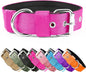 Heavy Duty Tactical Dog Collar - 1.5" Width Military Durable Thick Nylon with Adjustable Metal D Ring & Buckle Working Training K9 Collar for Medium Large Dogs (S(14"-17"), Hot Pink)
