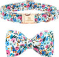 Lionheart glory Dog Collar Bow Collar Floral Dog Collar with Bow Tie Spring Summer Cute Collar Dog Boy or Girl Dog Collars Soft Durable Adjustable Dog Collars for Small Dogs