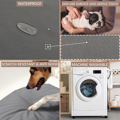 Dog Bed Cover Waterproof Replacement Machine Washable Covers for Dog Bed Heavy Duty Scratch Resistant Mattress Protector Pet Bed Round 30x30 Inch Cover Only