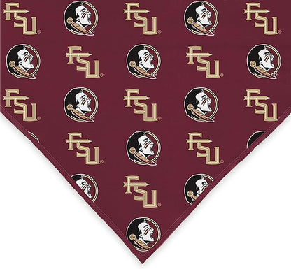 Florida State Seminoles Officially Licensed Bandana for Dogs and Cats | Fits Pets Great Gift Idea | Easy-to-Tie (Small, 13")
