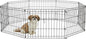 MidWest Homes for Pets Folding Metal Puppy / Dog Exercise Pen, Indoor/Outdoor Playpen with No Door, Provides 16 Sq Feet of Play Space, 18-Inches Tall, Black E-Coated