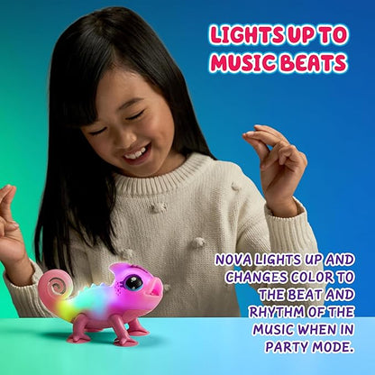 Little Live Pets Nova The Li’l Chameleon Toy, Interactive Light Up Toy Pet with 30+ Sounds and Beat Detection, Interactive Animal Toys for Ages 5+