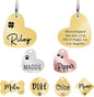 Ultra Joys Custom Personalized Dog ID Tag - Brushed Stainless Steel Heart, Large