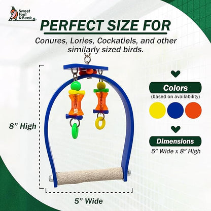 Sweet Feet and Beak Small Whirly Bird - Perfect Cage Toy Stimulates Visual and Physical Activity - Safe, Non-Toxic, Cage Accessories for Small Birds