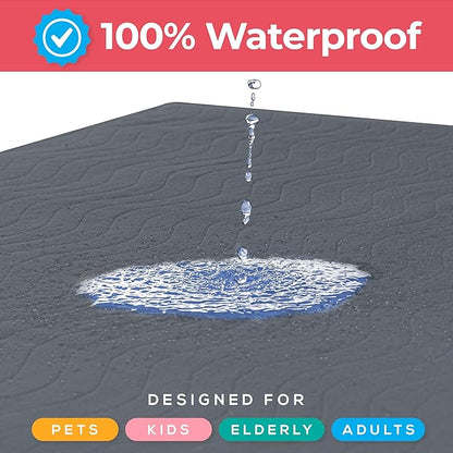 Utopia Bedding Washable Underpads 34" x 36" (Pack of 6), Waterproof Reusable Heavy Absorbency Incontinence Bed Pads for Adults, Kids, Elderly and Pets, Bedwetting Pads for Sofa and Couch (Grey)