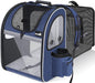 Pecute Pet Carrier Backpack, Cat Backpack Carrier, Expandable with Breathable Mesh for Small Dogs Cats Puppies, Dog Backpack Carrier for Hiking Travel Camping Outdoor, Hold Pets Up to 17 Lbs
