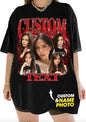NAZENTI Custom Bootleg Rap Tee, Custom T-Shirts with Picture, Retro Custom Bootleg, Valentine's Gifts for Him Her