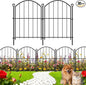 Decorative Garden Fence 17in x30ft, 30 Pack Rustproof Metal No Dig Fence Animal Barrier for Dog, Arched Flower Bed Edging Ornamental Wire Border Panel Fencing (Black, 30 Panels-17in(H) x30ft(L))