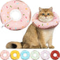 Cat Cone Collar Soft, Waterproof Cat Recovery Collars Spay Cones to Stop Licking Cute Donut E Collar After Surgery Anti-Lick Wound Healing Safety Elizabethan Collar for Kittens (Donut Pink, Medium)