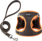 Dog Harness with Leash Set, No Pull Adjustable Reflective Step-in Puppy Pet Vest Harnesses for Small Medium Large Dogs and Cats,Brown L
