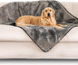PupProtector Waterproof Throw Blanket for Dogs and Cats, Pet Blanket Cover for Couches, Sofas, Beds, Car Seats, Furniture, Calming Soft Faux Fur, Dark Grey, Original (60" L x 50" W)