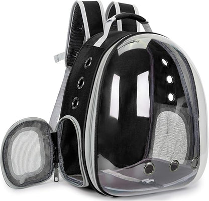Cat Bubble Backpack Carrier for Small Medium Dogs Cats Carrying Bag, Airline Approved Pet Travel Carrying Bag Dog Hiking Walking Outdoor Backpack (Black)