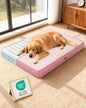 OhGeni Orthopedic Waterproof Dog Bed for Large Dogs, Machine-Washable Removable Cover in Easy-Clean Fabric, High Density Foam & Easy-Carry Handle, Wider and Larger, 44 inch (Pink)