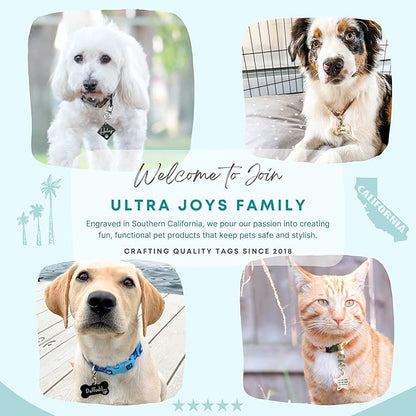 Ultra Joys Dog Tags Personalized for Pets - Hollow Paw Custom Pet ID Tag - Engraved Dog Tag for Small Dogs - Custom Your Own