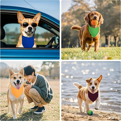 BRT Bearingshui Triangle Dog Bandana 12 Pack, Blank Dog Handkerchief Scarf, Adjustable Pet Puppy Plain Bandana(75 x 52 x 52 cm,Basic Color)