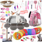 31 Pcs Kitten Supplies Starter Kit Kitten Essentials Starter Kit Include Stainless Steel Cats Litter Box Backpack Cat Scratcher Kitten Toys Accessories for Kitten Welcome Gift Supplies