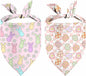 Easter Dog Bandana, 2 Pack Adjustable Holiday Party Pets Rabbit Easter Egg Bandanas Triangle Bibs Dog Cat Scarf Set