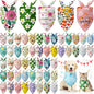 Kacctyen 50 Pcs Spring Dog Bandanas Bulk Bandanas for Dogs Grooming with Spring Flowers Bees Adjustable Pet Triangle Scarf Bib Washable for Small Medium Large Puppy Cats Pets Costume Accessories