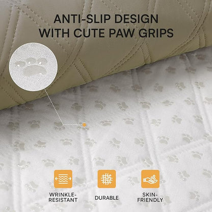Luciphia 100% Waterproof Couch Cover Blanket for Dogs Anti-Slip Pet Couch Protector Sofa Mat Puppy Cat Blanket with Non-Slip Bottom, Taupe White, 30x70 Inch
