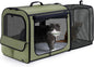 Pecute Dog Car Carrier Stable and Light Weight, Expandable Extra Space Dog Carrier for Cars, Breathable Dog Car Crate, Foldable Pet Carrier for Both Indoor and Outdoor Use, Pet Travel Crate Green